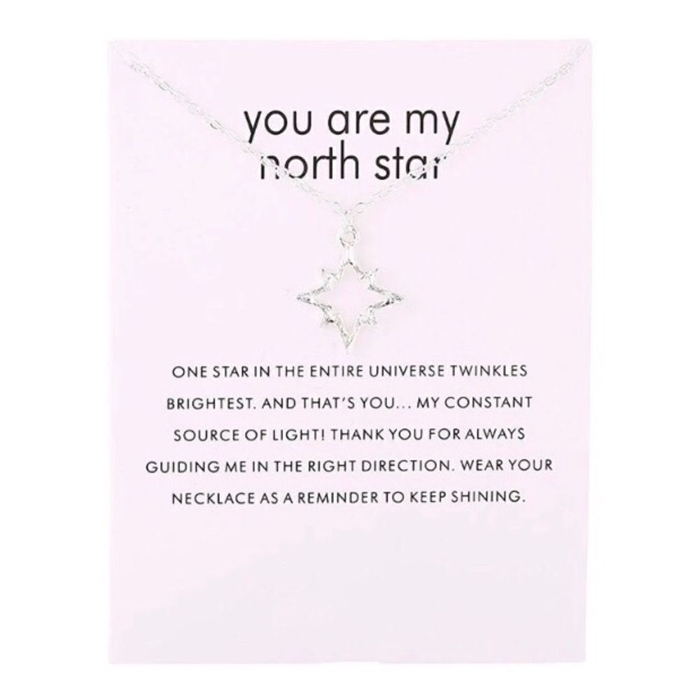 You Are My North Star Silver Pendant Necklace NWT